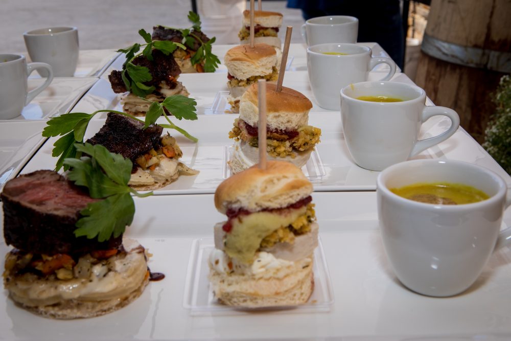 three items on a single plate tapas